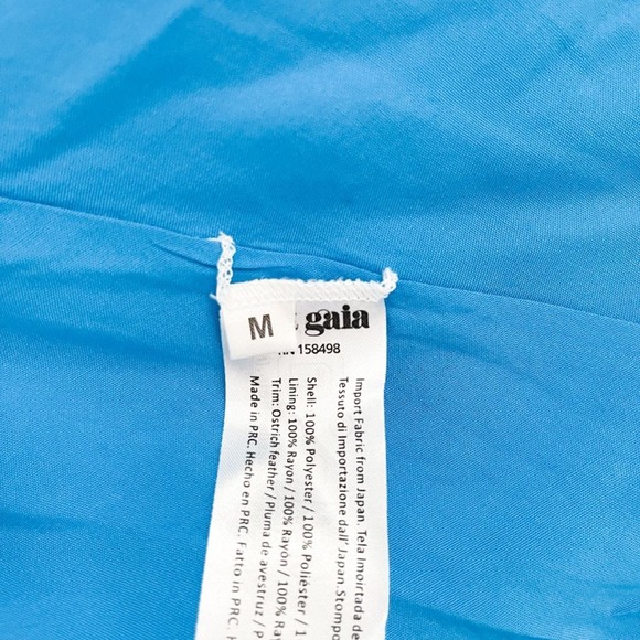 Cult Gaia Eliana Cutout One-Shoulder Feather Mini Dress Lake Blue - Picture 11 of 14